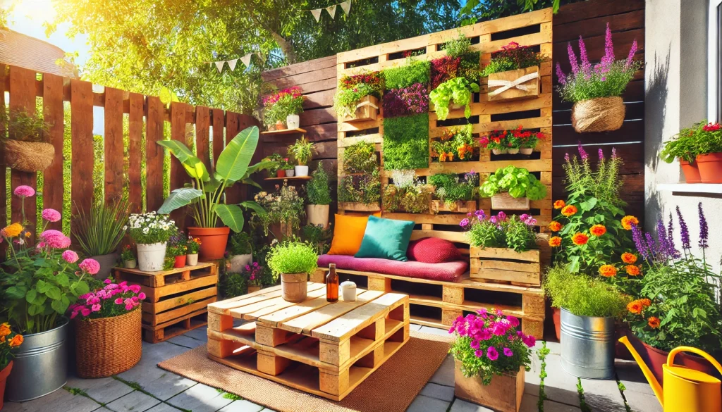 decorating-garden-with-wooden-pallets